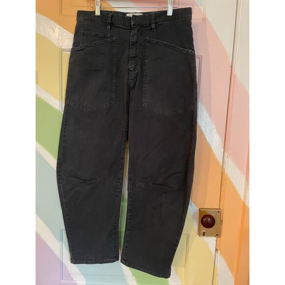 Nili Lotan Black Utility Carpenter Pants Size 4 High Rise Made in USA - Picture 1 of 8